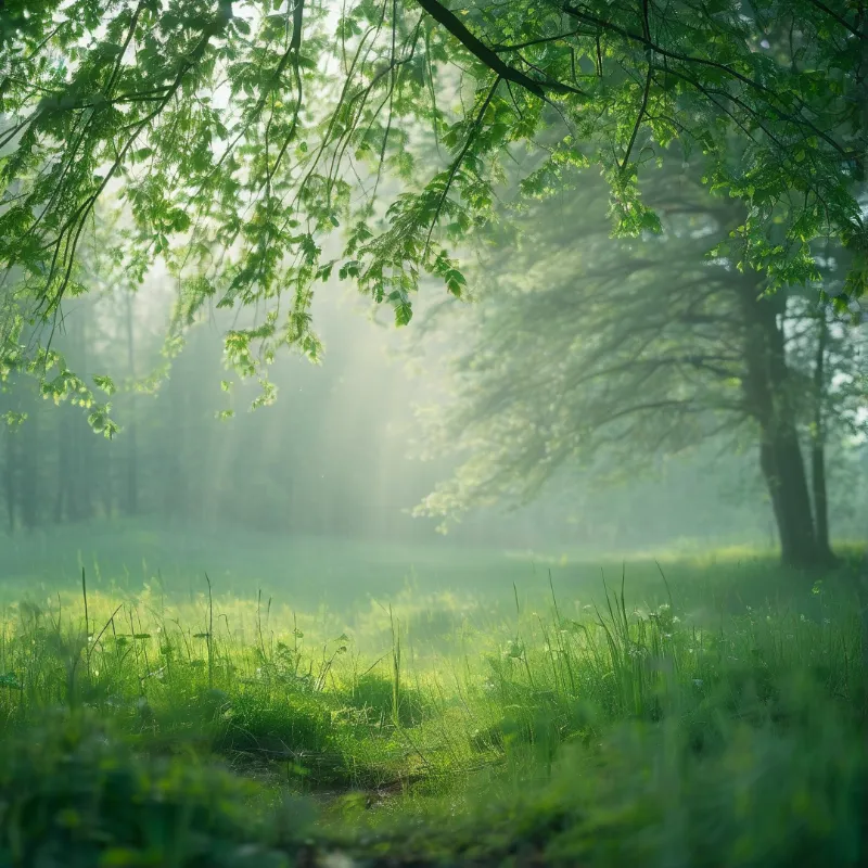 Sunlit Forest Morning