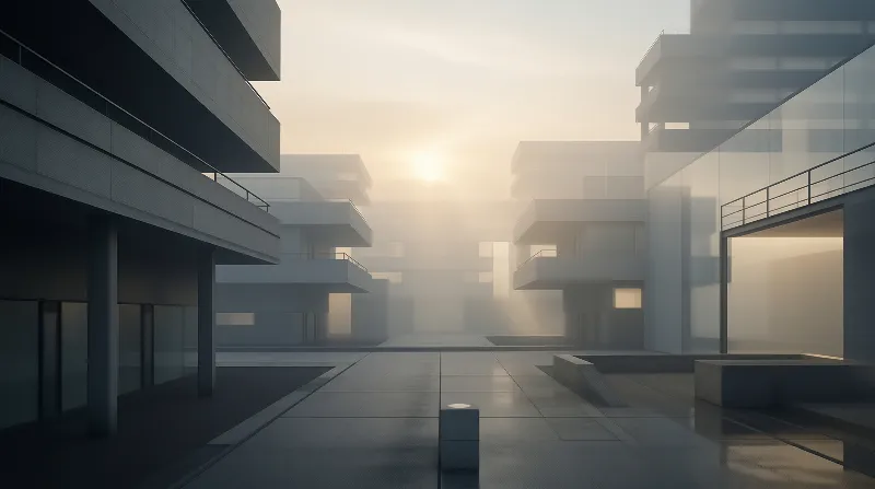 Modern Architecture in Fog