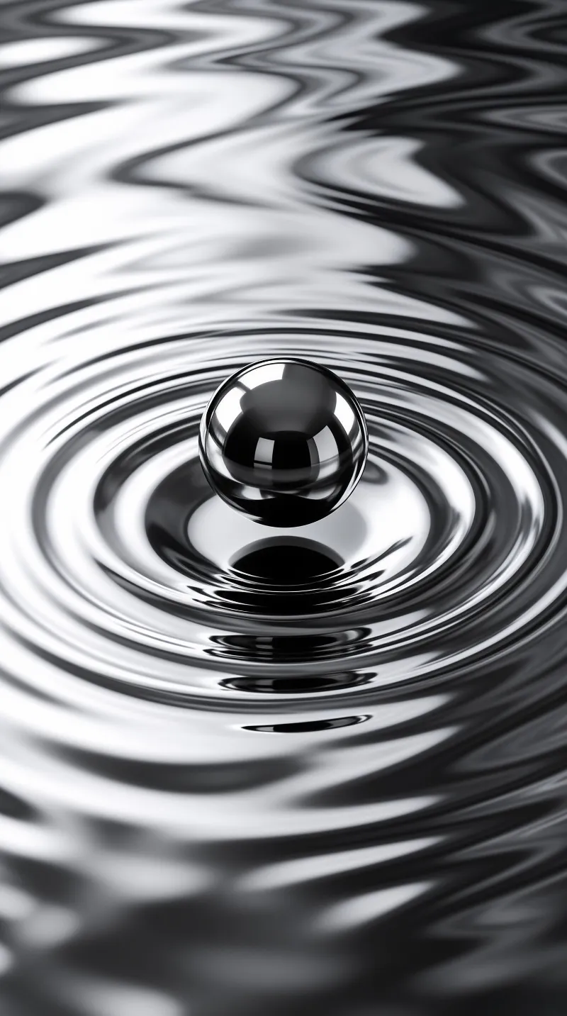 Black and White Water Droplet Ripple