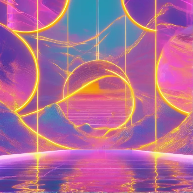 Neon Abstract Landscape