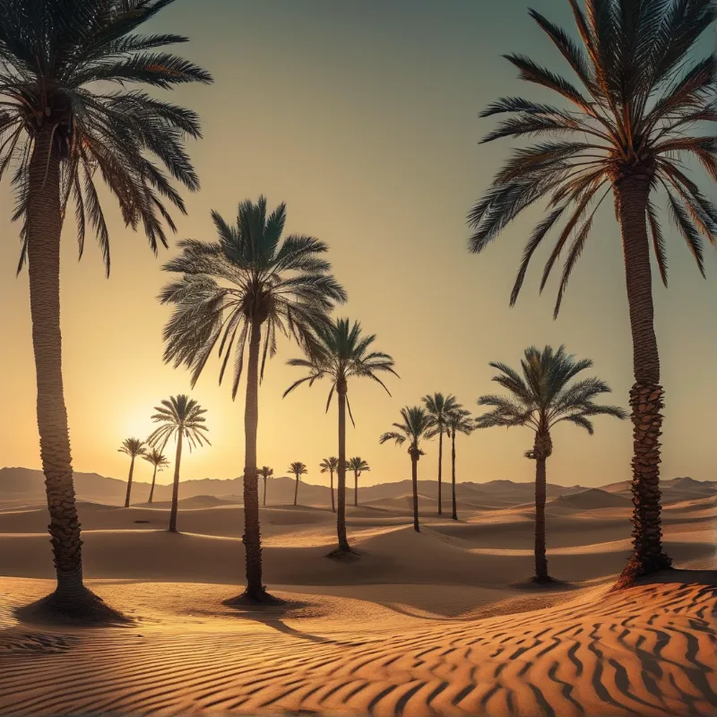Desert Oasis Palm Landscape