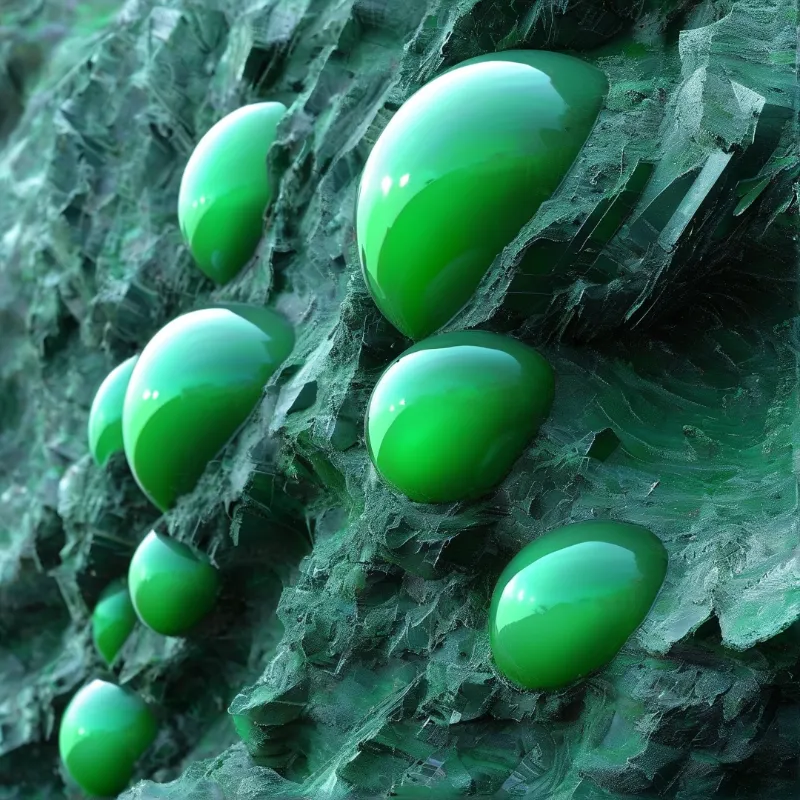 Glossy Green Spheres