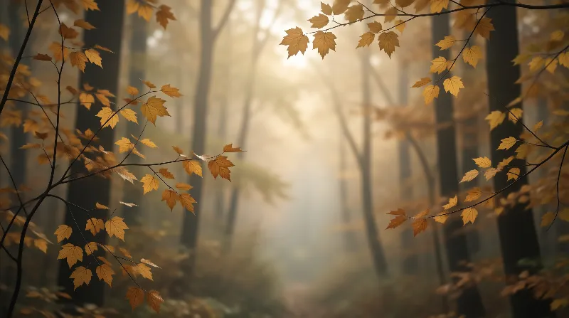Misty Autumn Forest