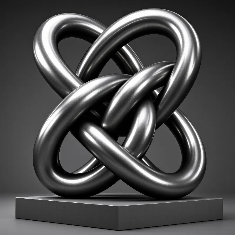 Chrome Interwoven Sculpture