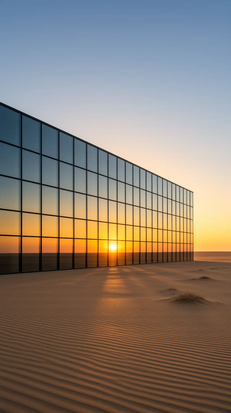 Glass Building at Sunset