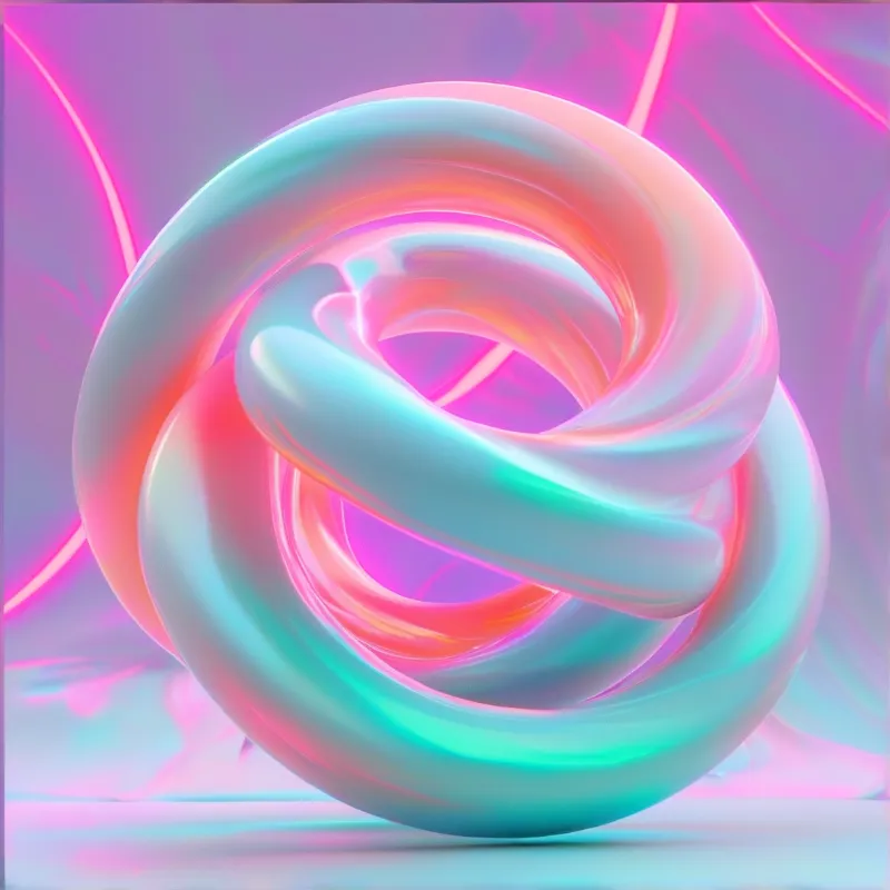 Abstract Swirling Neon Tubes