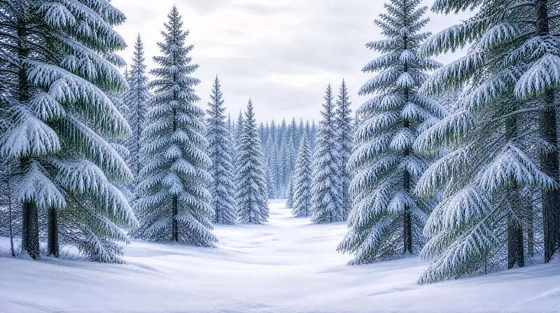 Snowy Pine Forest