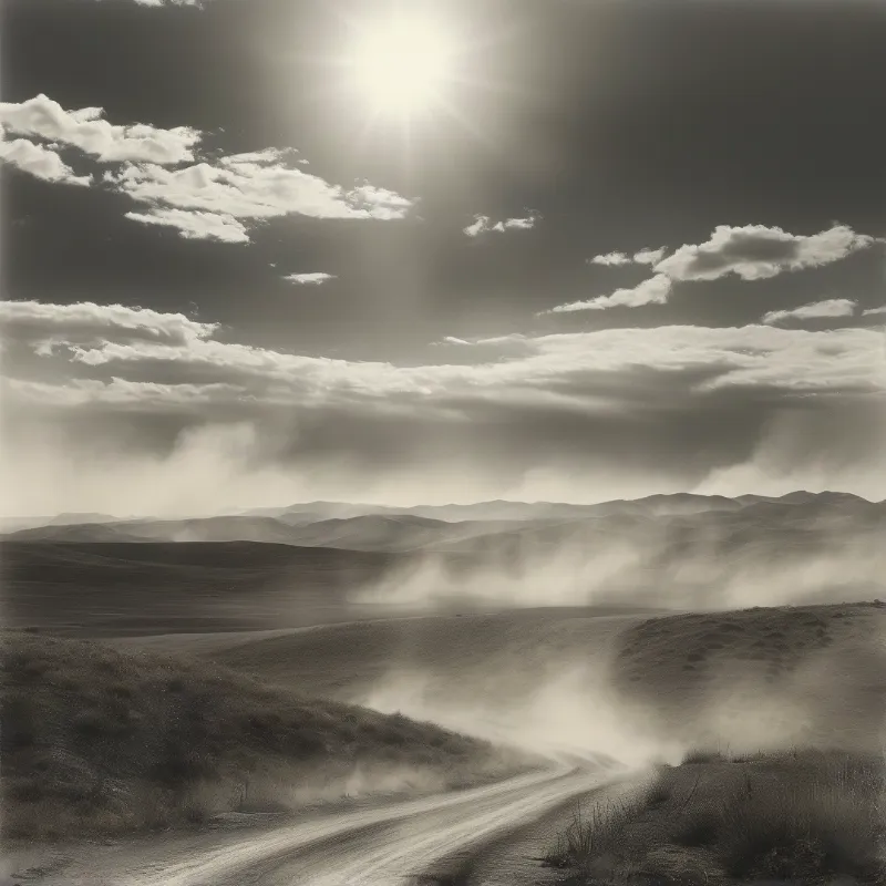 Monochrome Desert Scene