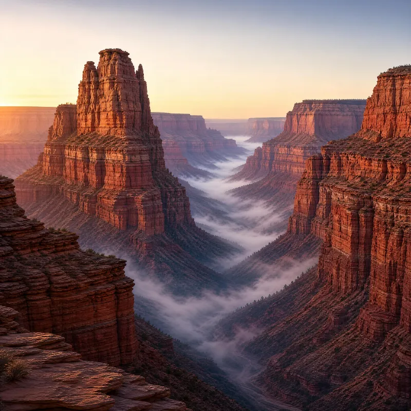 Grand Canyon Sunrise with Fog