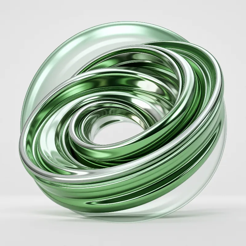 Abstract Green 3D Spiral