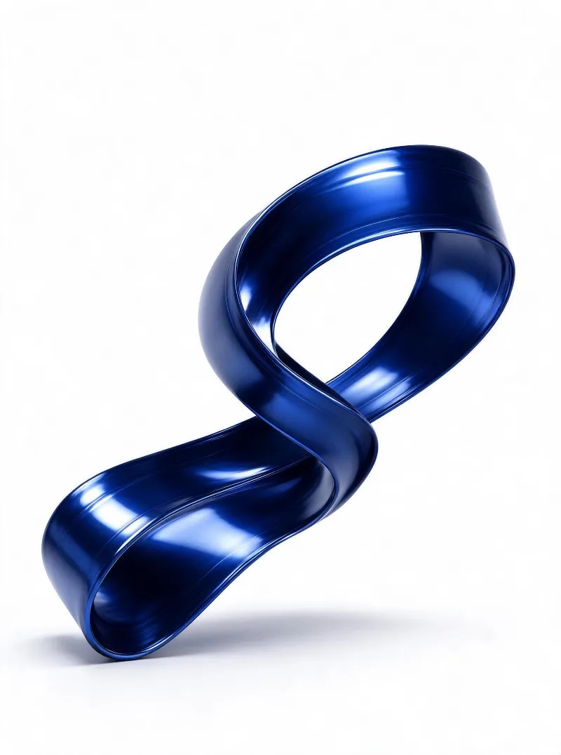 Glossy Blue Twisted Ribbon