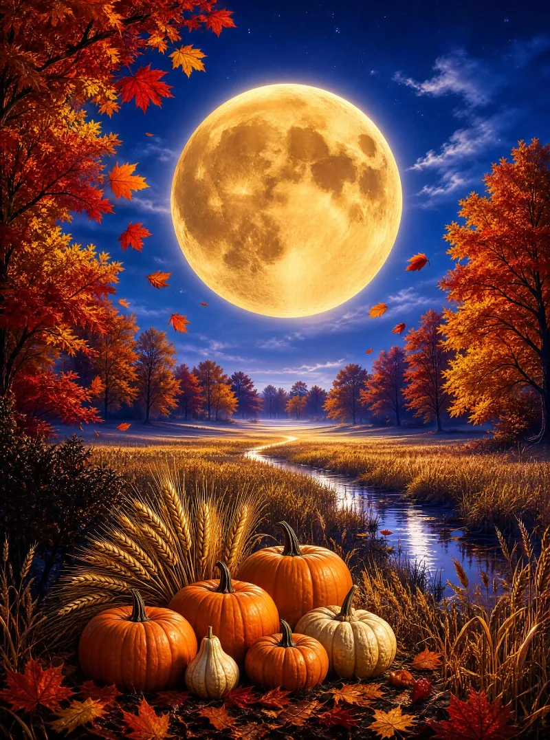 Autumn Harvest Moon Night
