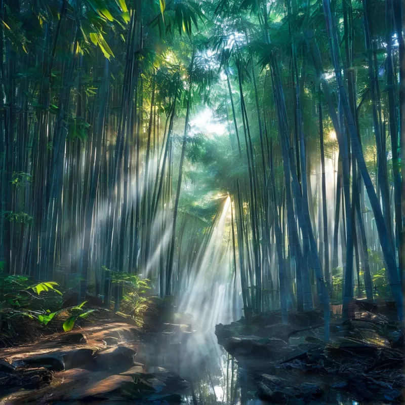 Sunlight in Bamboo Forest