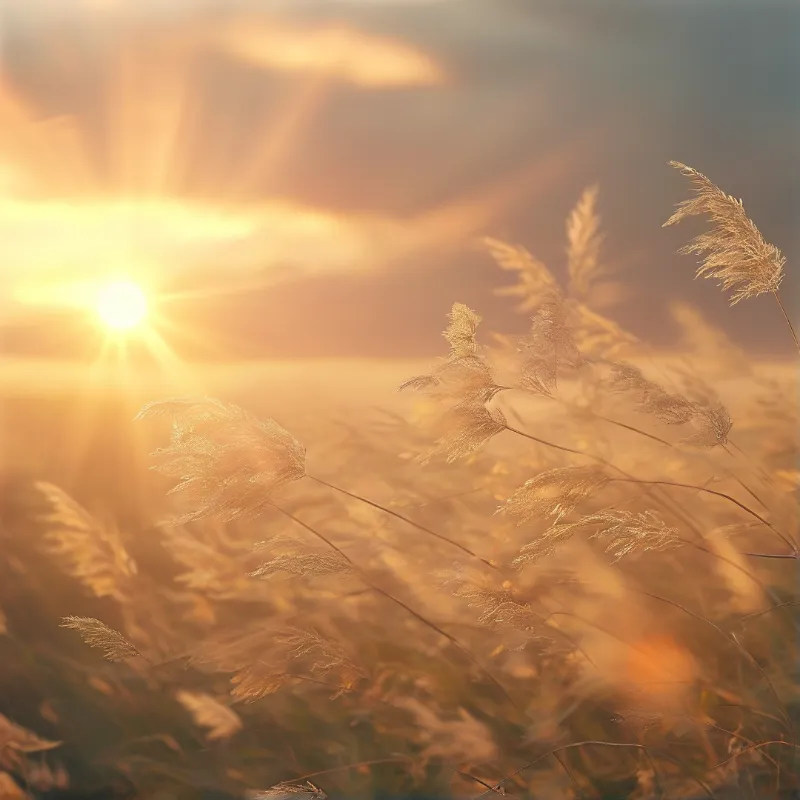 Golden Hour Grass Field