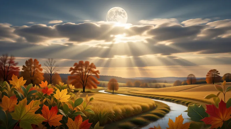Autumn Moonlit Countryside