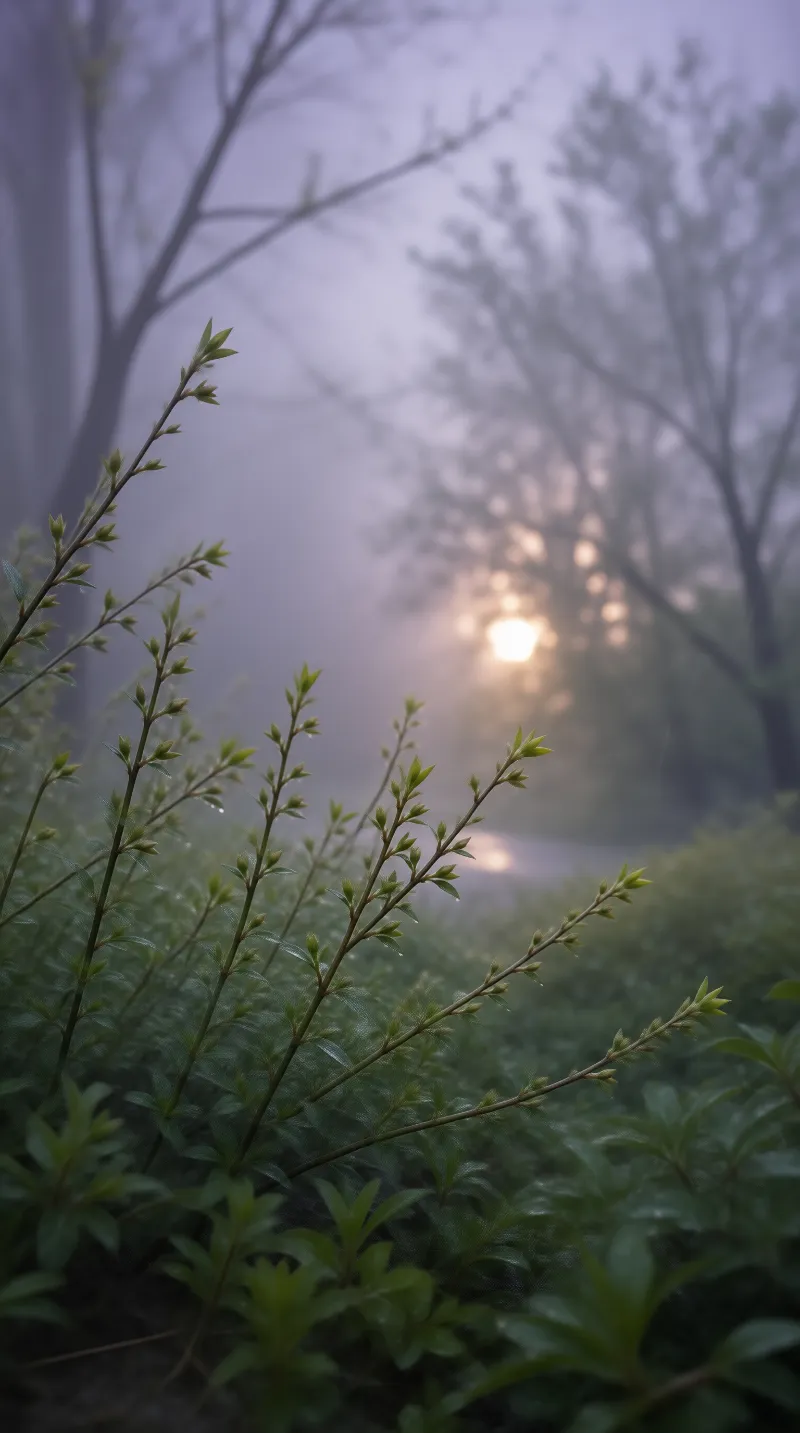 Misty Forest Sunrise