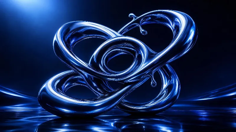 Abstract Blue Liquid Form
