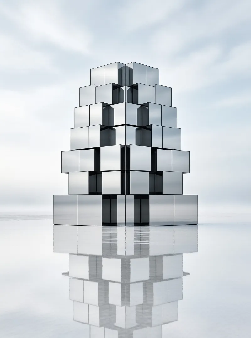 Reflective Cube Tower
