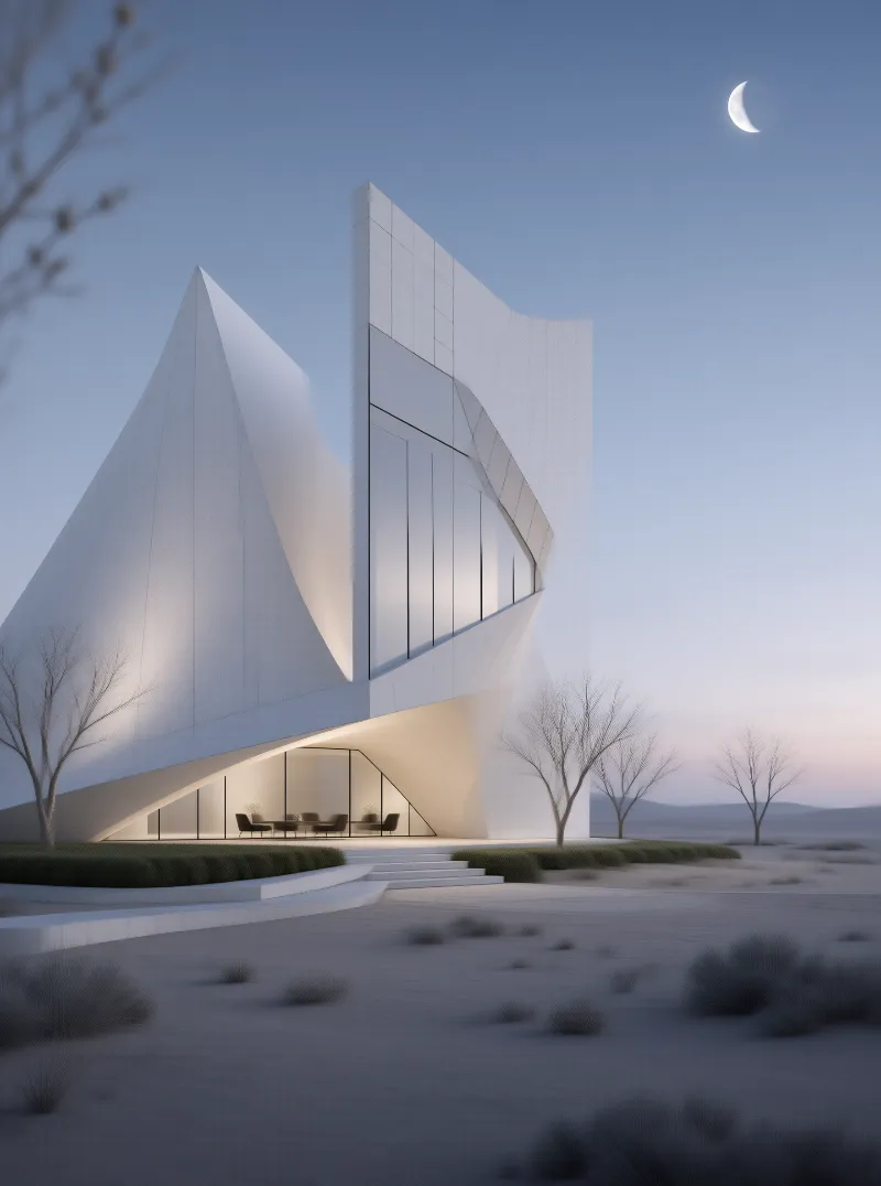Futuristic White Desert Villa