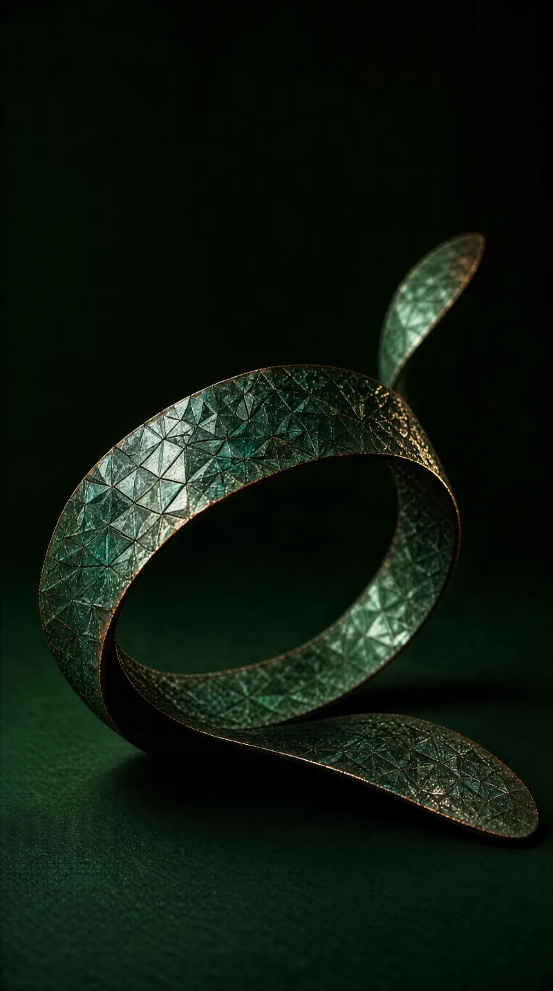 Metallic Geometric Ring Sculpture
