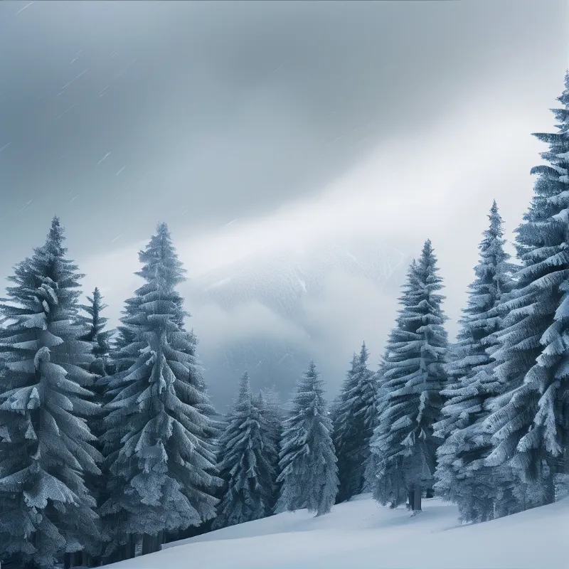 Misty Winter Forest