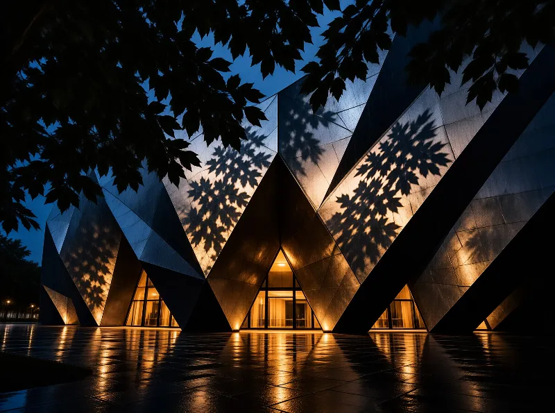 Modern Building at Night