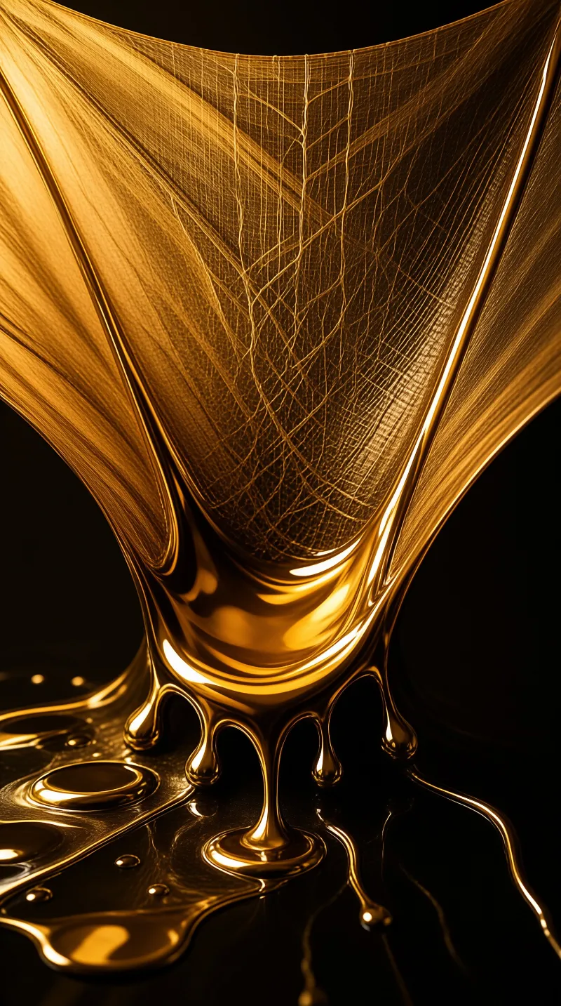 Golden Liquid Sculpture