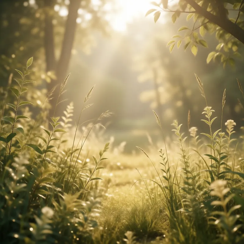 Sunlit Forest Undergrowth