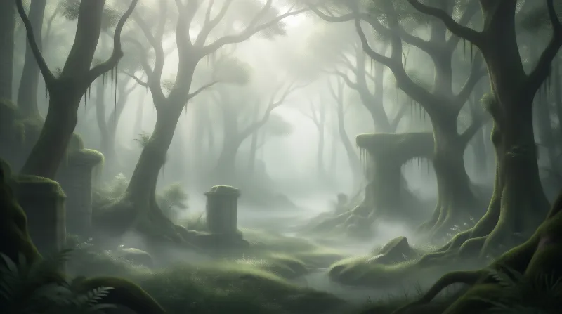 Misty Ancient Forest Ruins