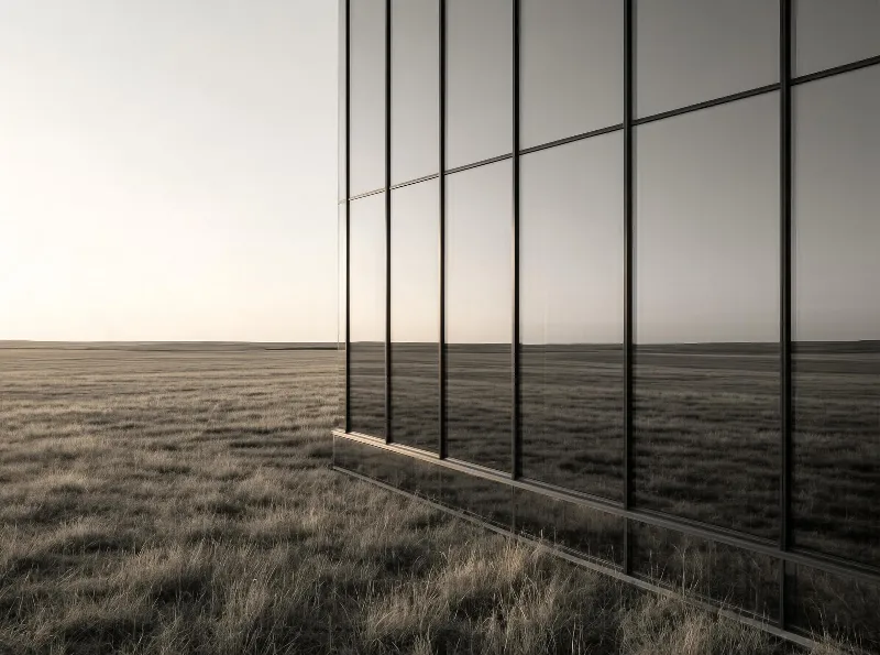 Modern Glass Building in Prairie
