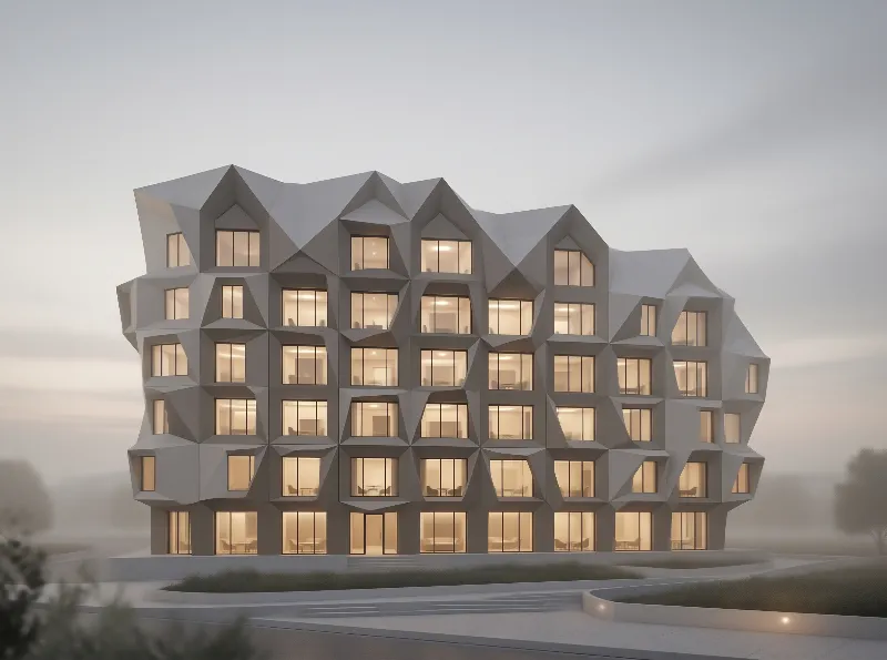 Faceted Geometric Building in Fog