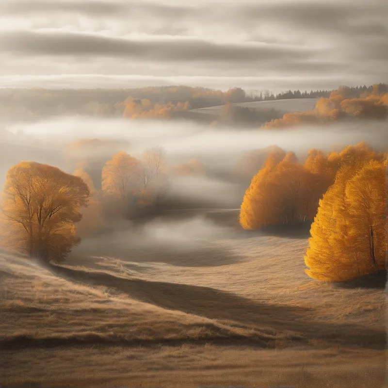 Misty Autumn Hills