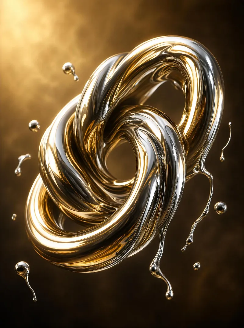 Interwoven Shiny Metallic Rings