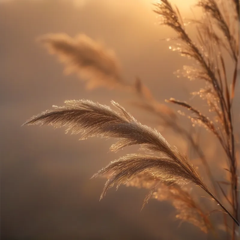 Golden Reeds in Sunset