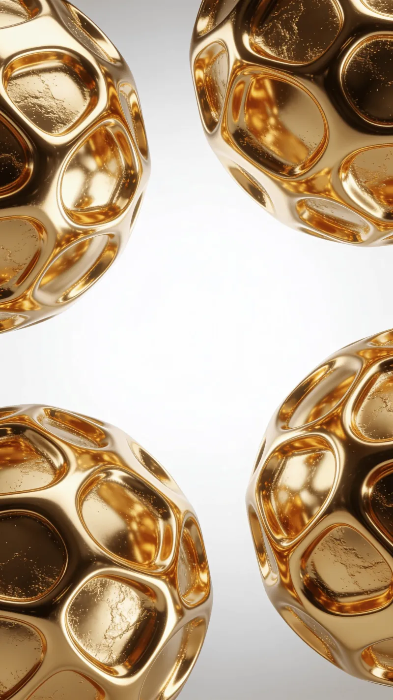 Liquid Gold Geometric Sphere
