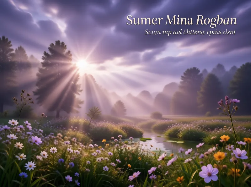 Sunrise Over Floral Meadow