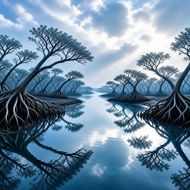 Misty Mangrove River