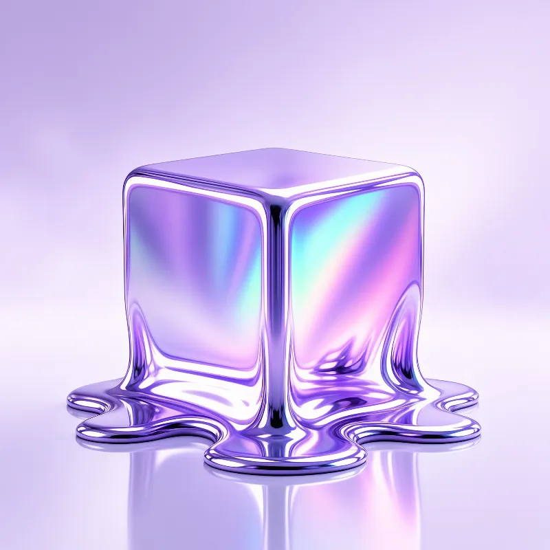 Melting Iridescent Cube