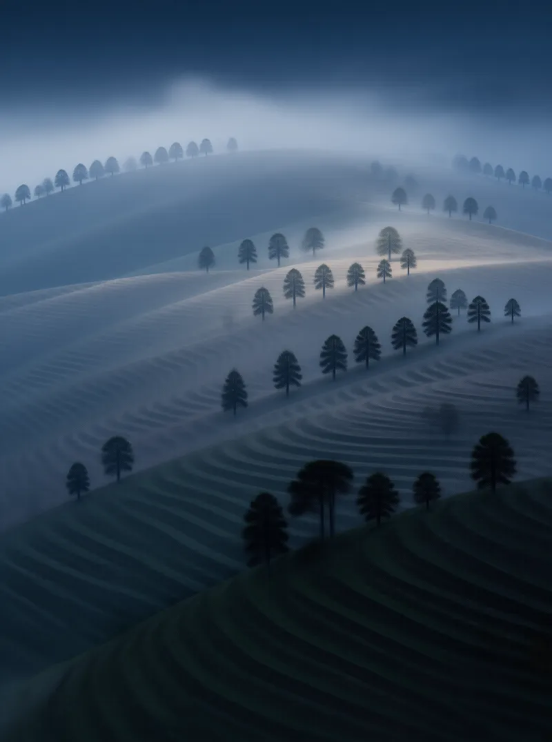 Misty Blue Rolling Hills