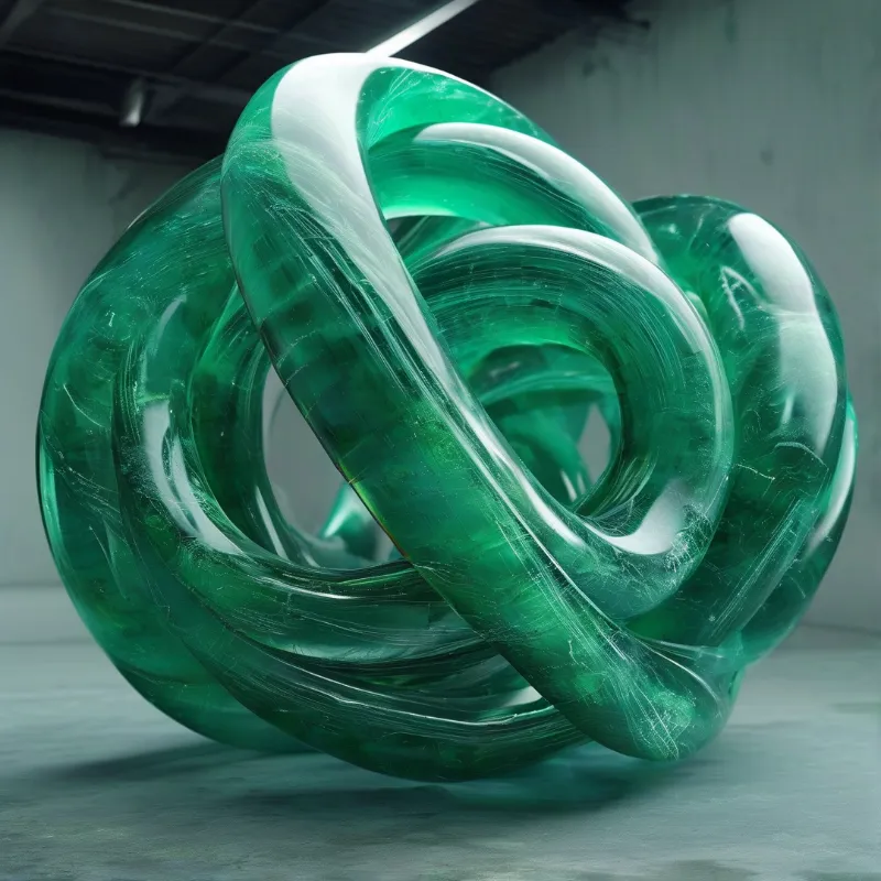 Abstract Green Glass Knot