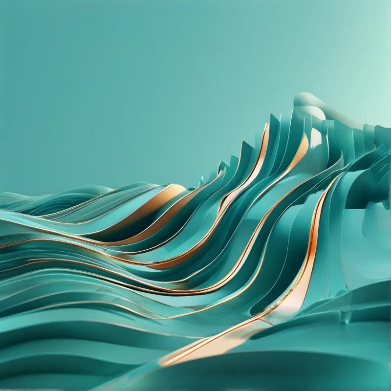 Teal and Gold Waves