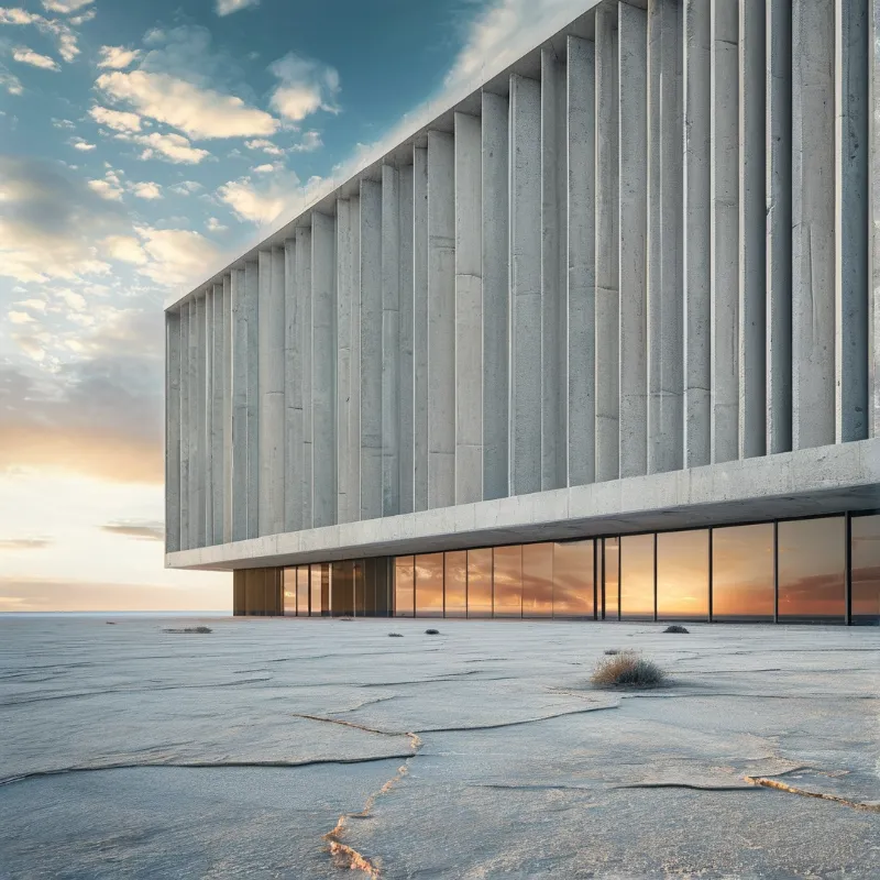 Concrete Pavilion in Desert