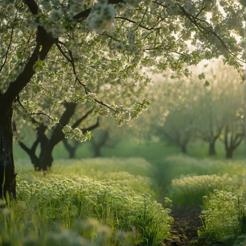 Blossoming Orchard Morning