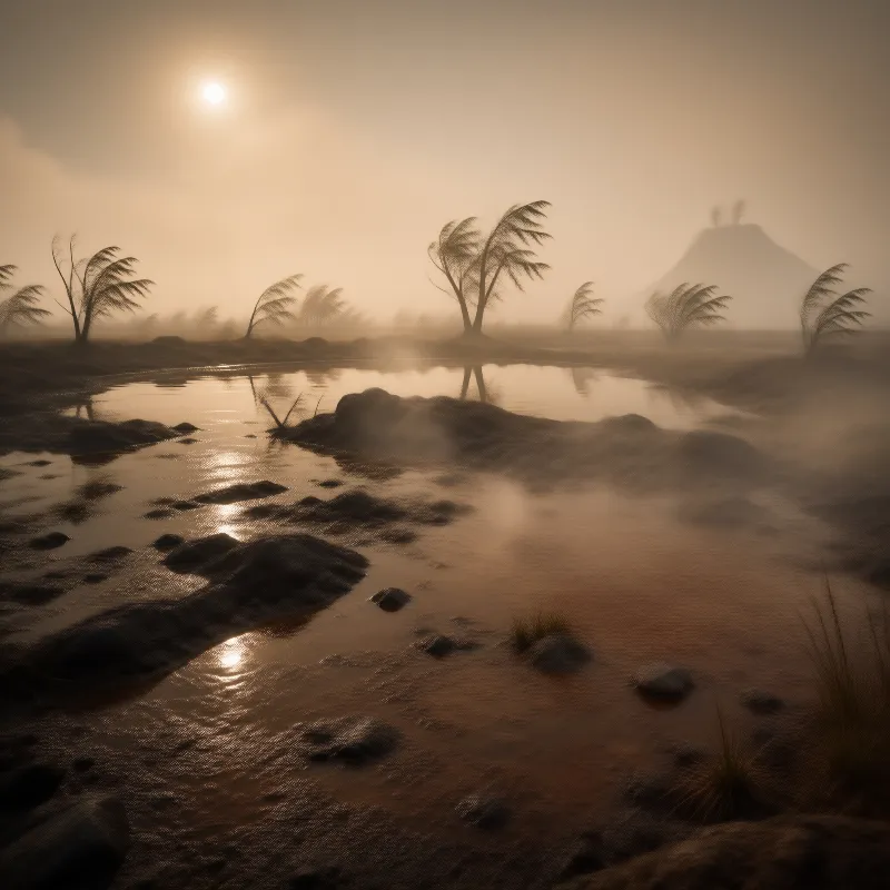 Misty Palm Landscape