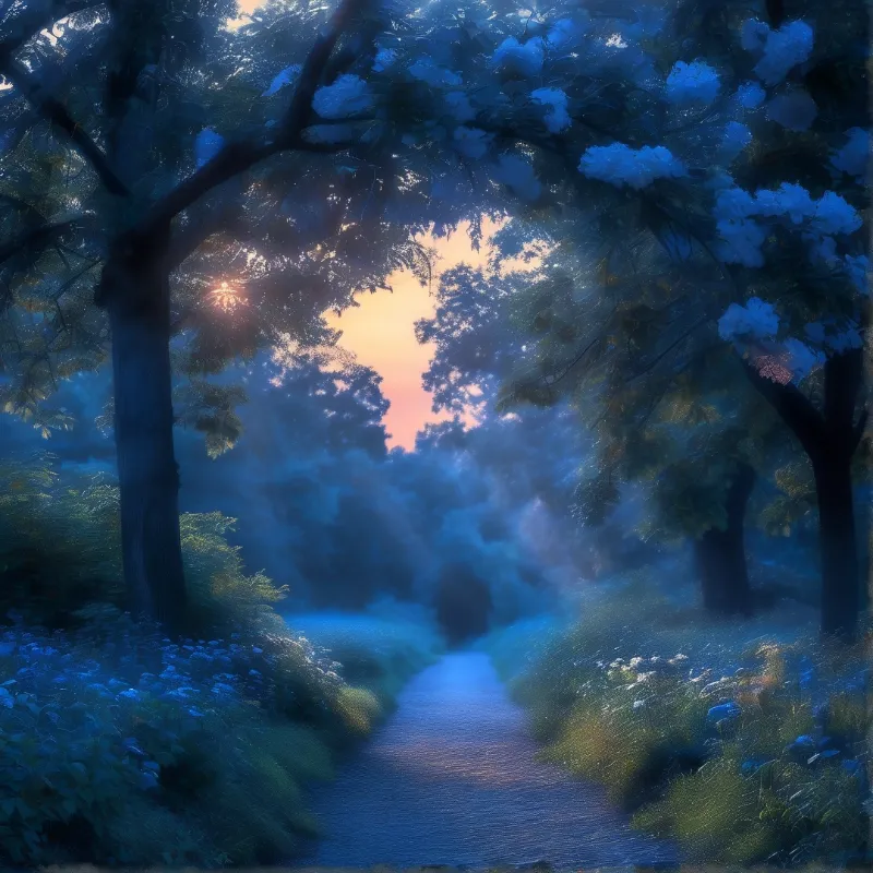 Enchanted Blue Forest Trail