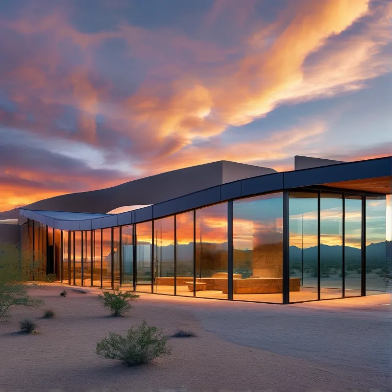 Desert Modern Home at Sunset