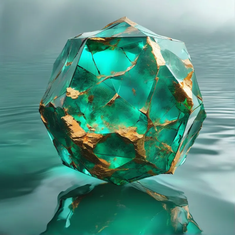 Teal Crystal on Water