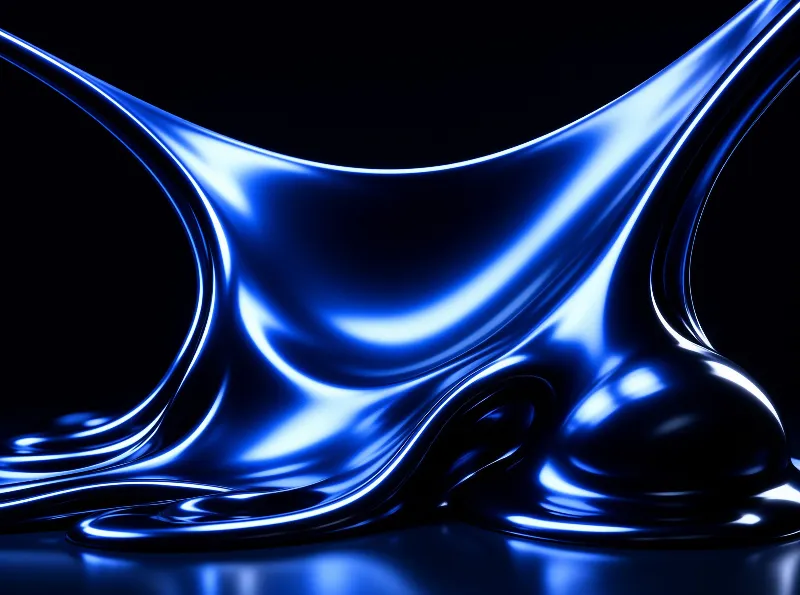 Abstract Blue Liquid Metal