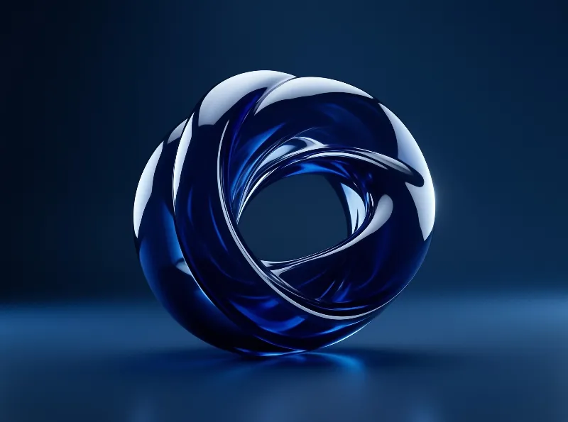 Blue Glossy Abstract Ring