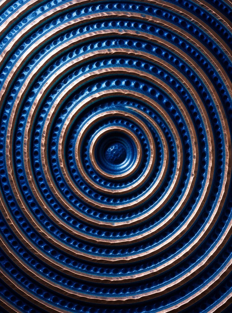 Concentric Blue Copper Rings